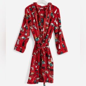 Vera Bradley Holiday Cats Fleece Robe Size S/M